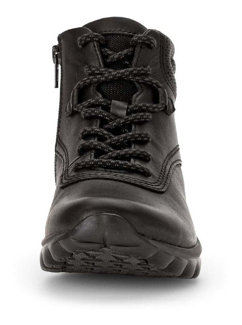 Baskets montantes  en cuir lisse - Kiabi