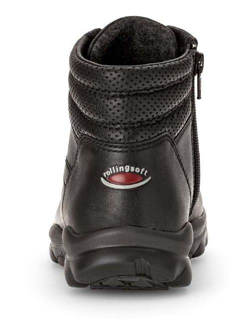 Baskets montantes  en cuir lisse - Kiabi