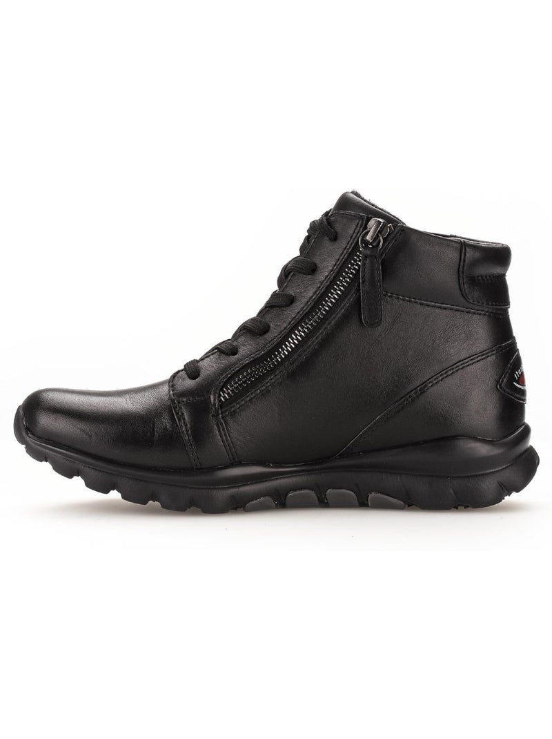 Baskets montantes  en cuir lisse Noir Noir - Kiabi