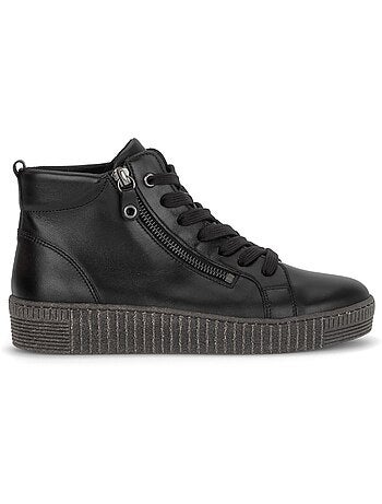 Baskets montantes en cuir lisse