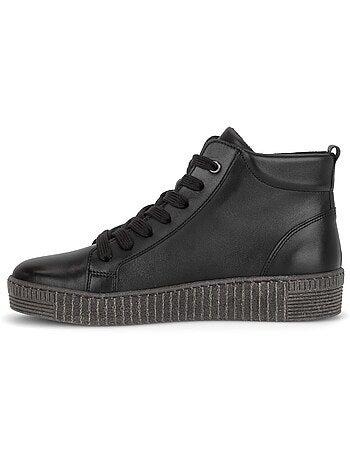 Baskets montantes en cuir lisse