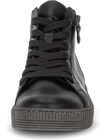 Baskets montantes en cuir lisse