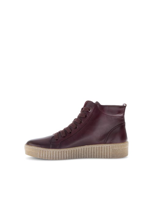 Baskets montantes  en cuir lisse - Kiabi