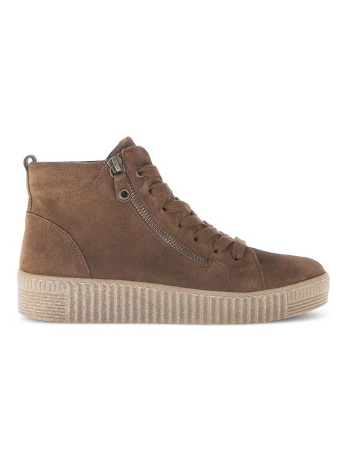 Baskets montantes  en cuir - Kiabi