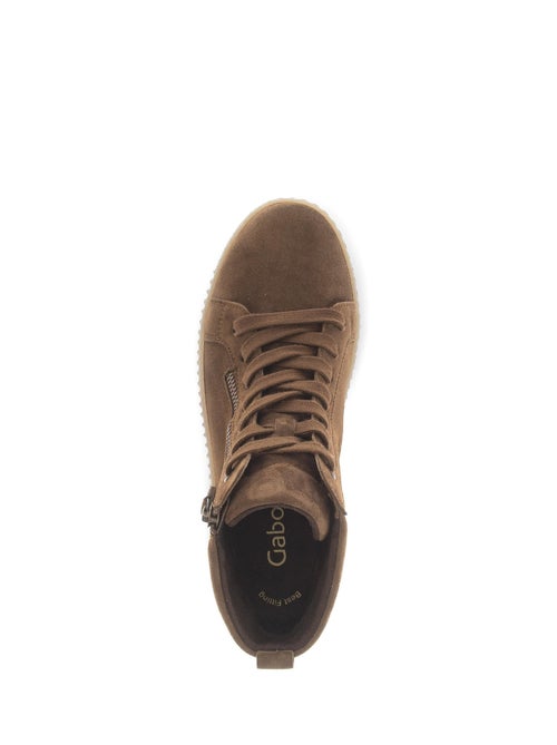 Baskets montantes  en cuir - Kiabi