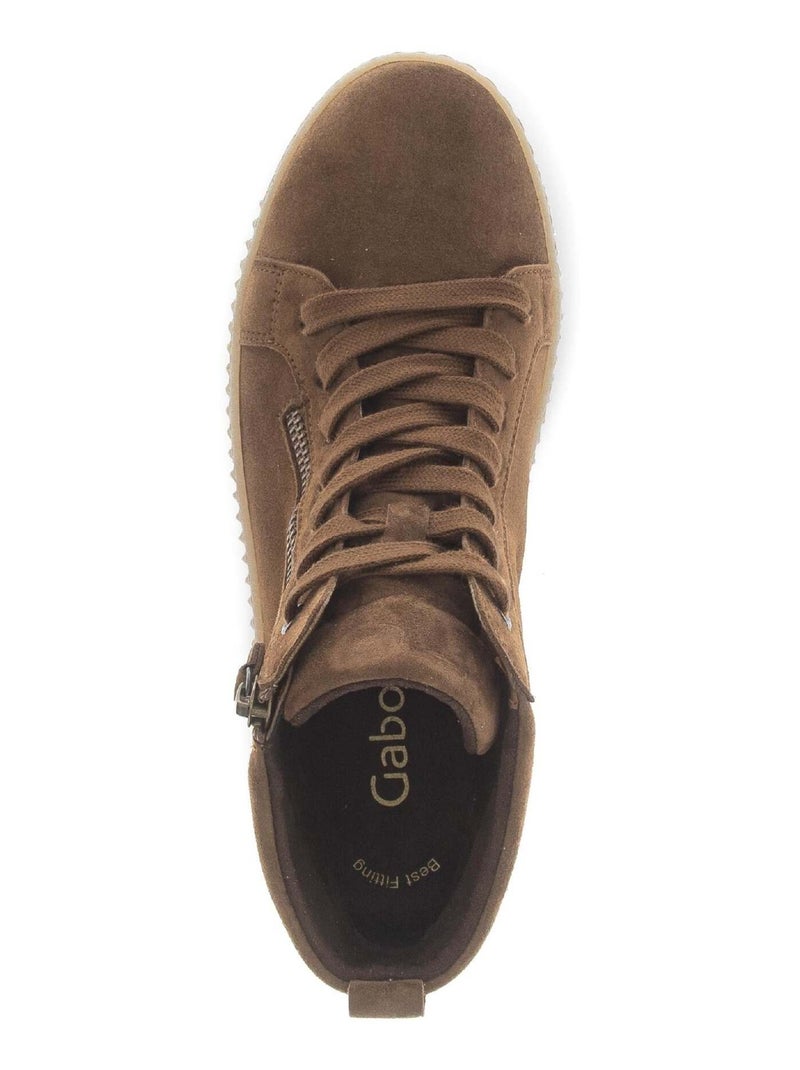 Baskets montantes  en cuir Marron clair - Kiabi