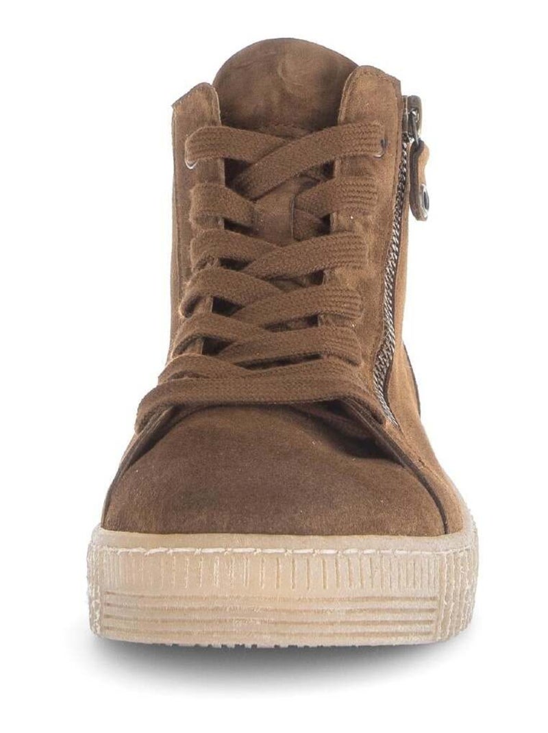 Baskets montantes  en cuir Marron clair - Kiabi