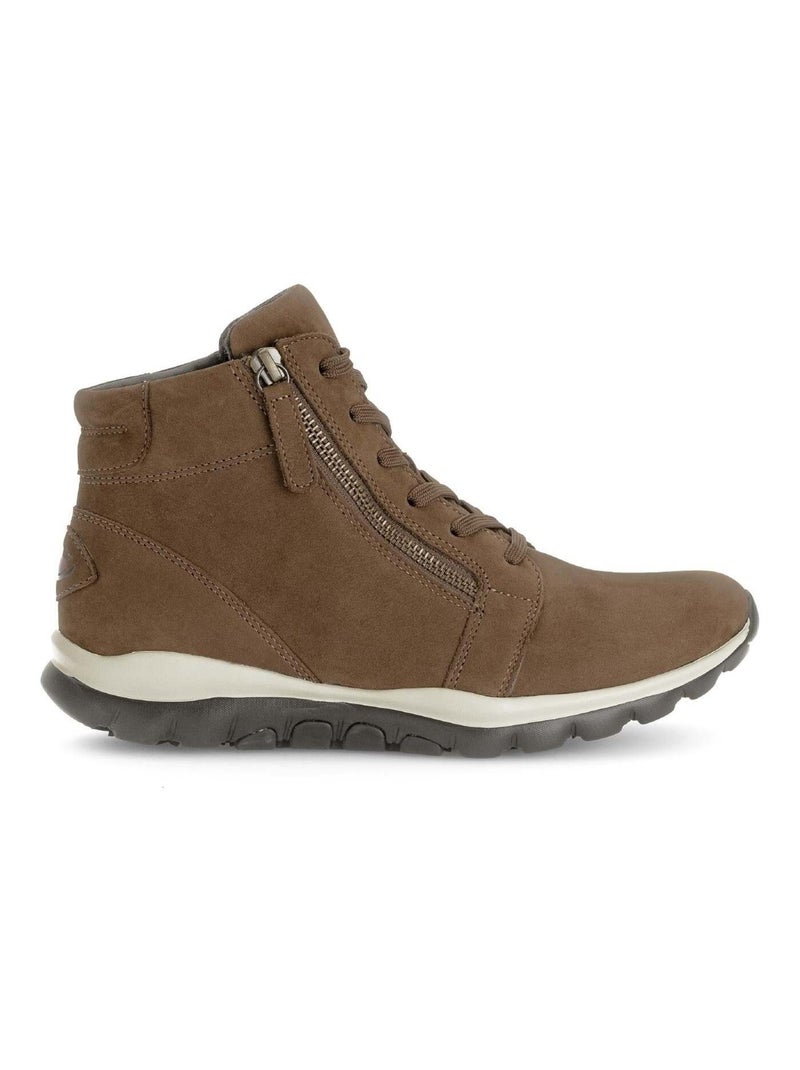 Baskets montantes  en cuir Marron clair - Kiabi