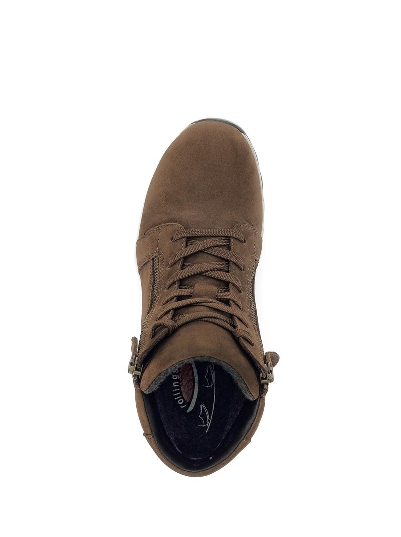 Baskets montantes  en cuir Marron clair - Kiabi