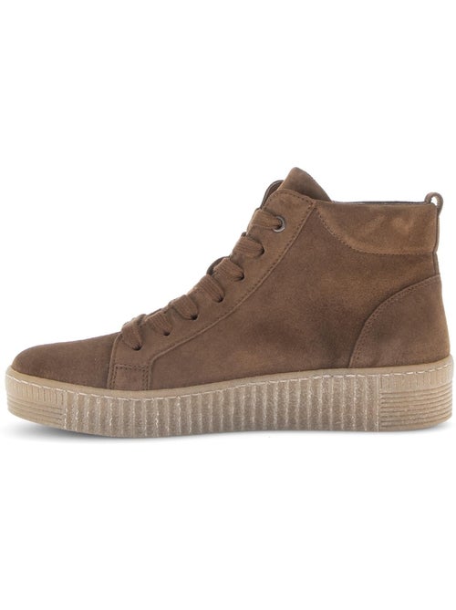 Baskets montantes  en cuir - Kiabi