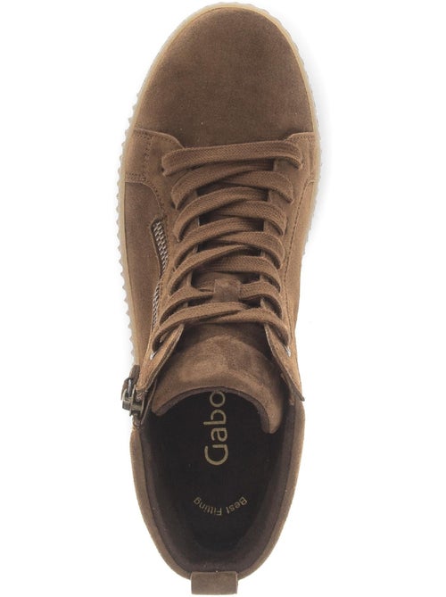 Baskets montantes  en cuir - Kiabi