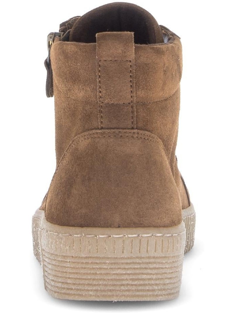Baskets montantes  en cuir Marron - Kiabi