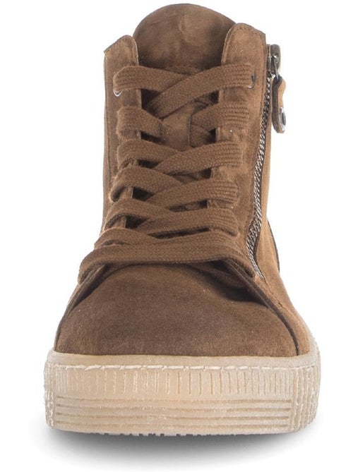 Baskets montantes  en cuir - Kiabi