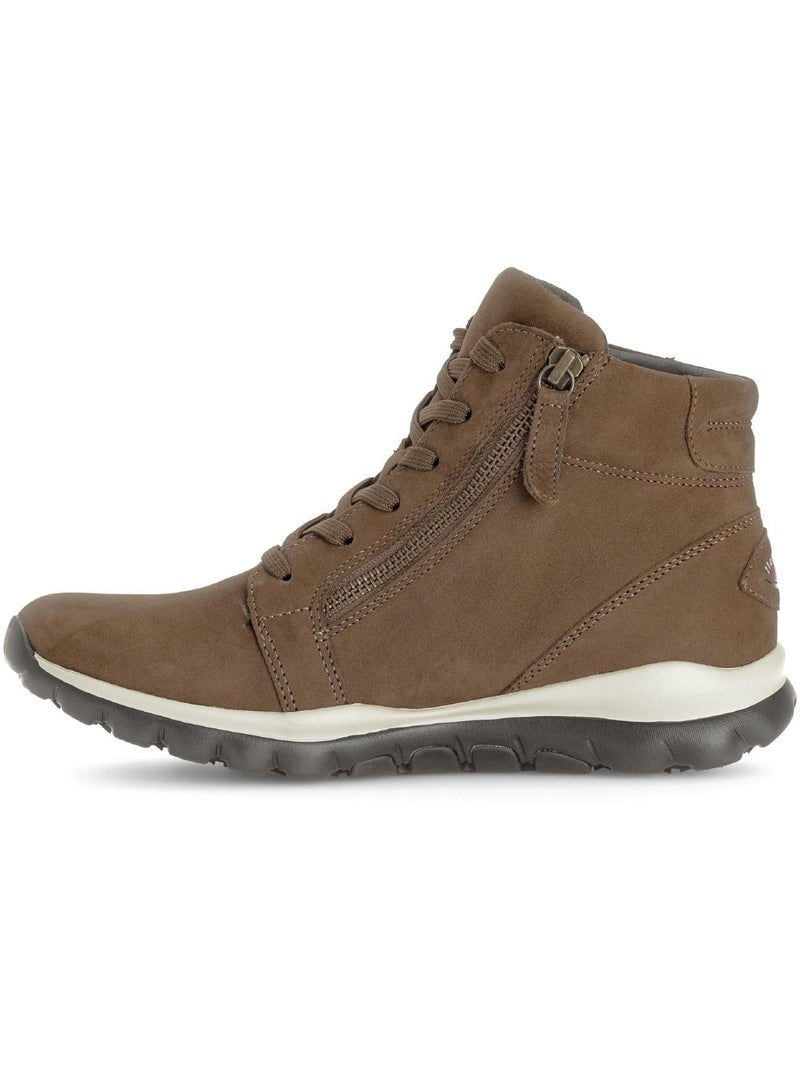 Baskets montantes  en cuir Marron - Kiabi