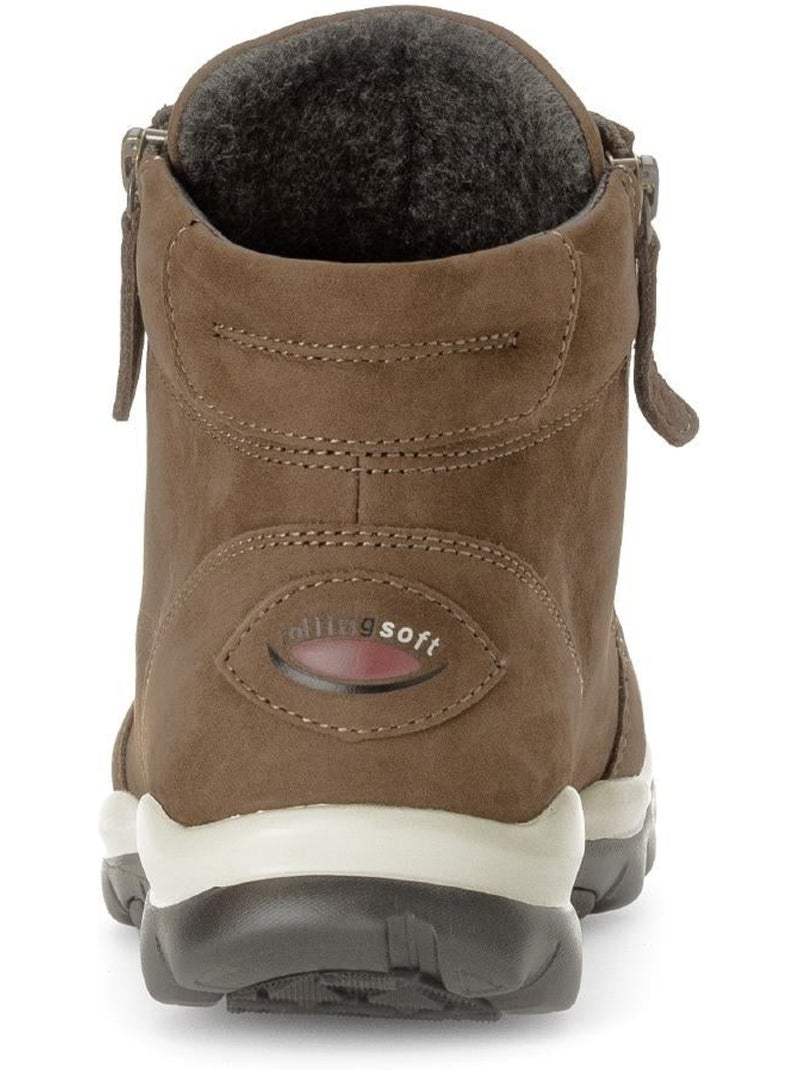 Baskets montantes  en cuir Marron - Kiabi