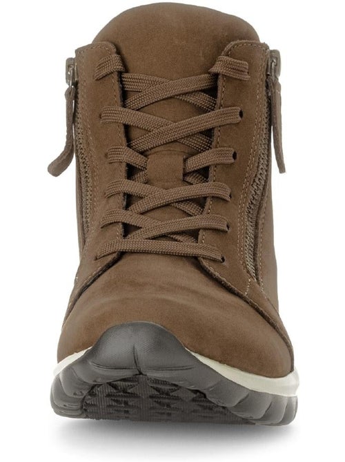 Baskets montantes  en cuir - Kiabi