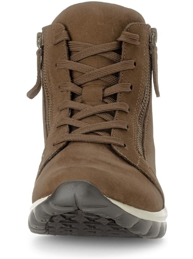 Baskets montantes  en cuir Marron - Kiabi