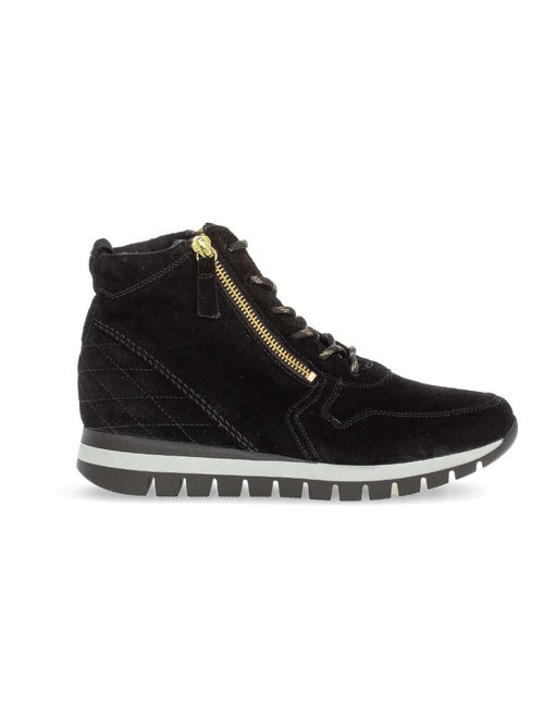 Baskets montantes  en cuir - Kiabi