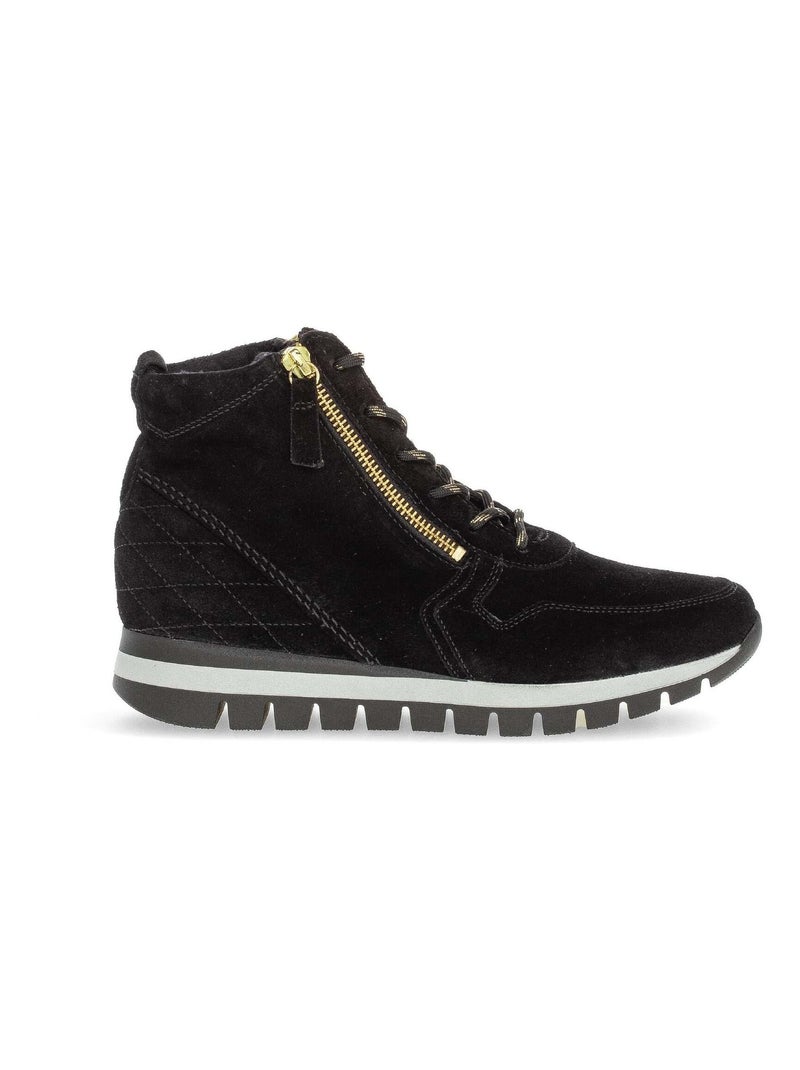 Baskets montantes  en cuir Noir - Kiabi