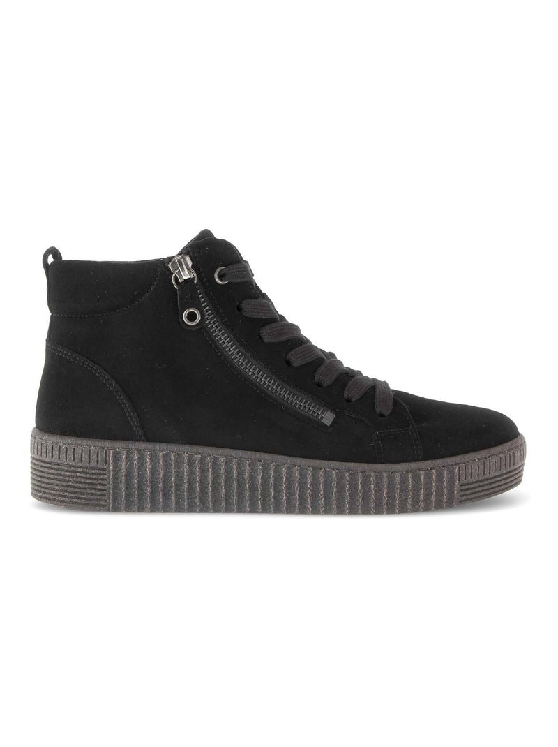 Baskets montantes  en cuir Noir - Kiabi