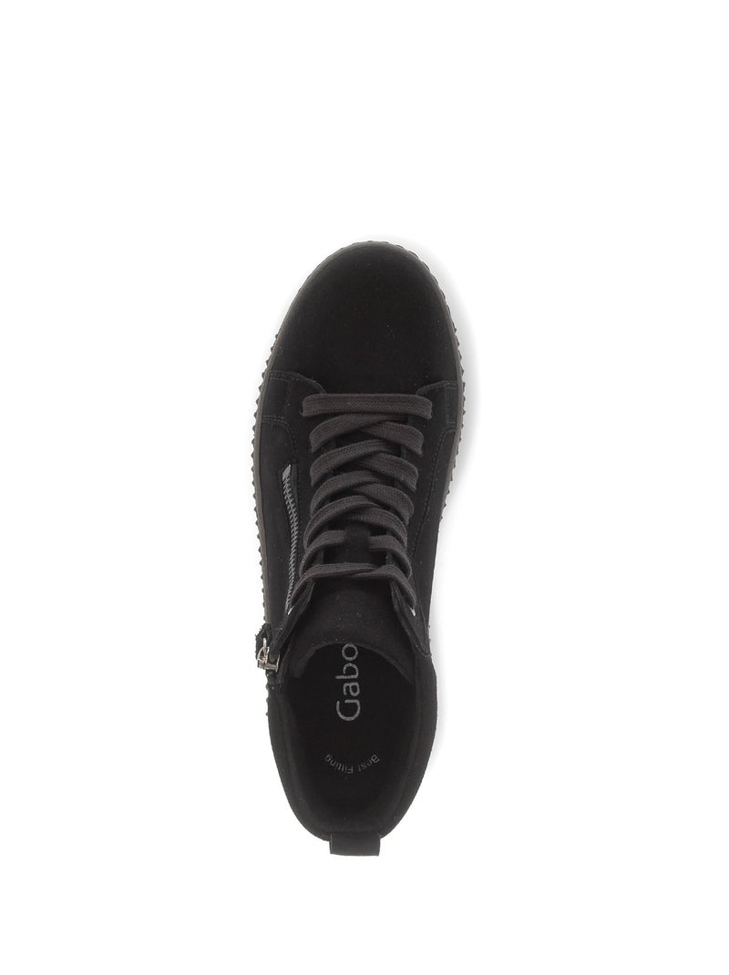 Baskets montantes  en cuir Noir - Kiabi