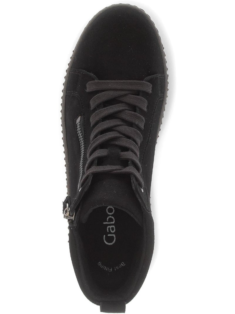 Baskets montantes  en cuir Noir Noir - Kiabi