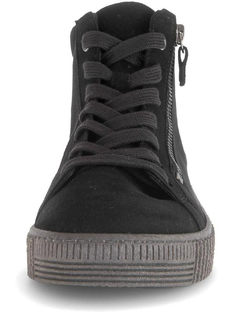 Baskets montantes  en cuir Noir Noir - Kiabi