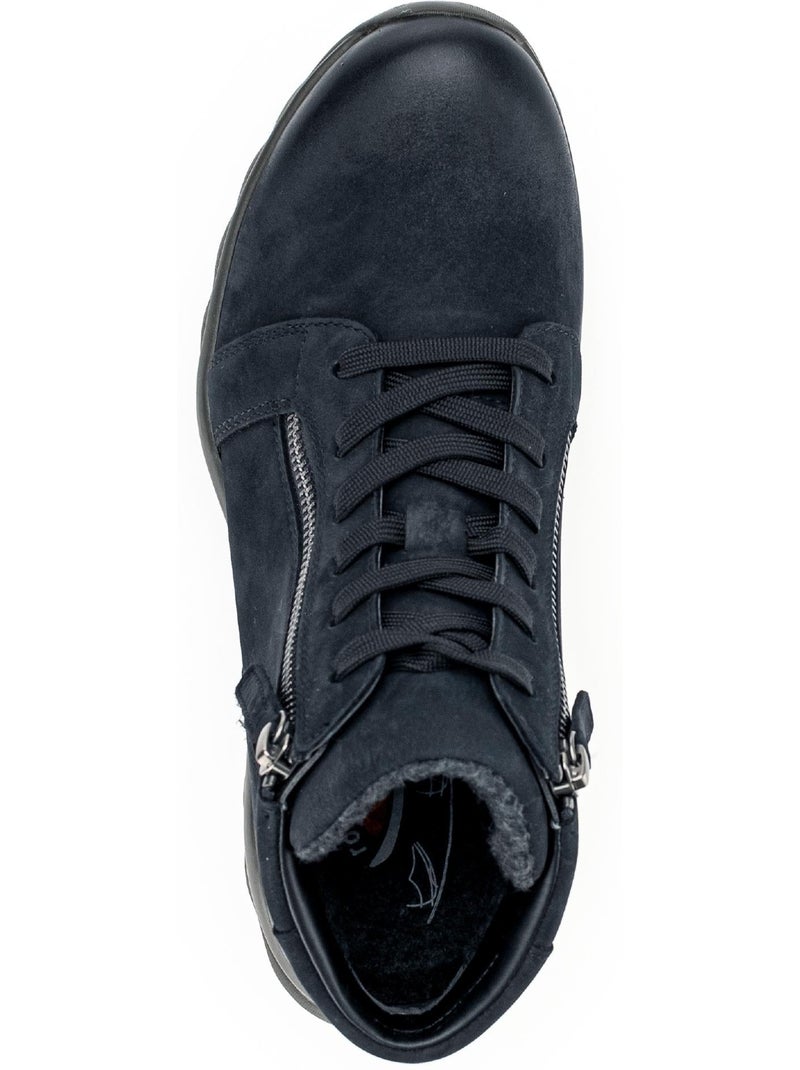 Baskets montantes  en cuir nubuck Bleu - Kiabi