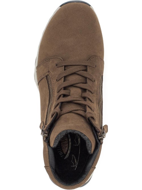 Baskets montantes en cuir nubuck - Kiabi Baskets montantes en cuir nubuck - Kiabi