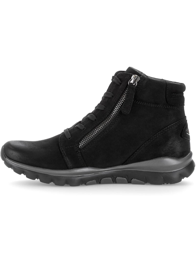 Baskets montantes  en cuir nubuck Noir Noir - Kiabi