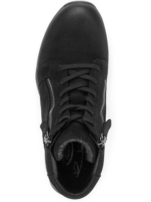 Baskets montantes en cuir nubuck - Kiabi Baskets montantes en cuir nubuck - Kiabi