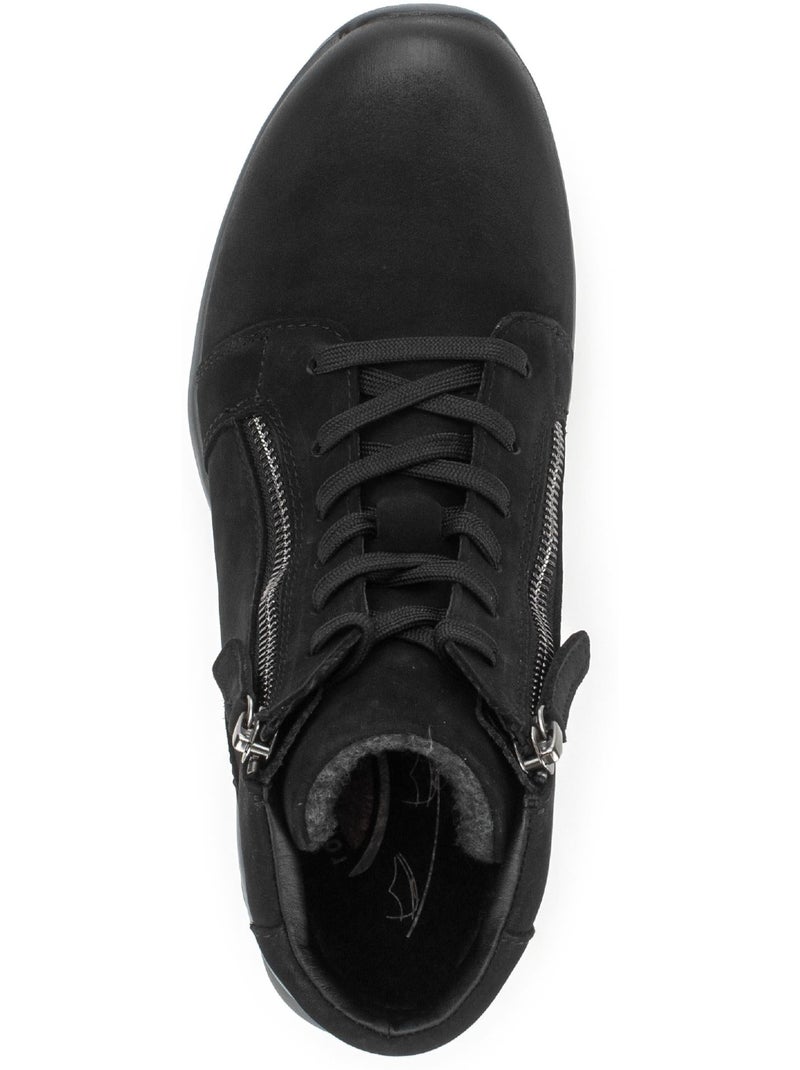 Baskets montantes  en cuir nubuck Noir Noir - Kiabi