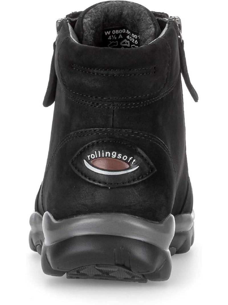 Baskets montantes  en cuir nubuck Noir Noir - Kiabi