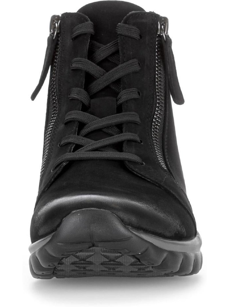 Baskets montantes  en cuir nubuck Noir Noir - Kiabi