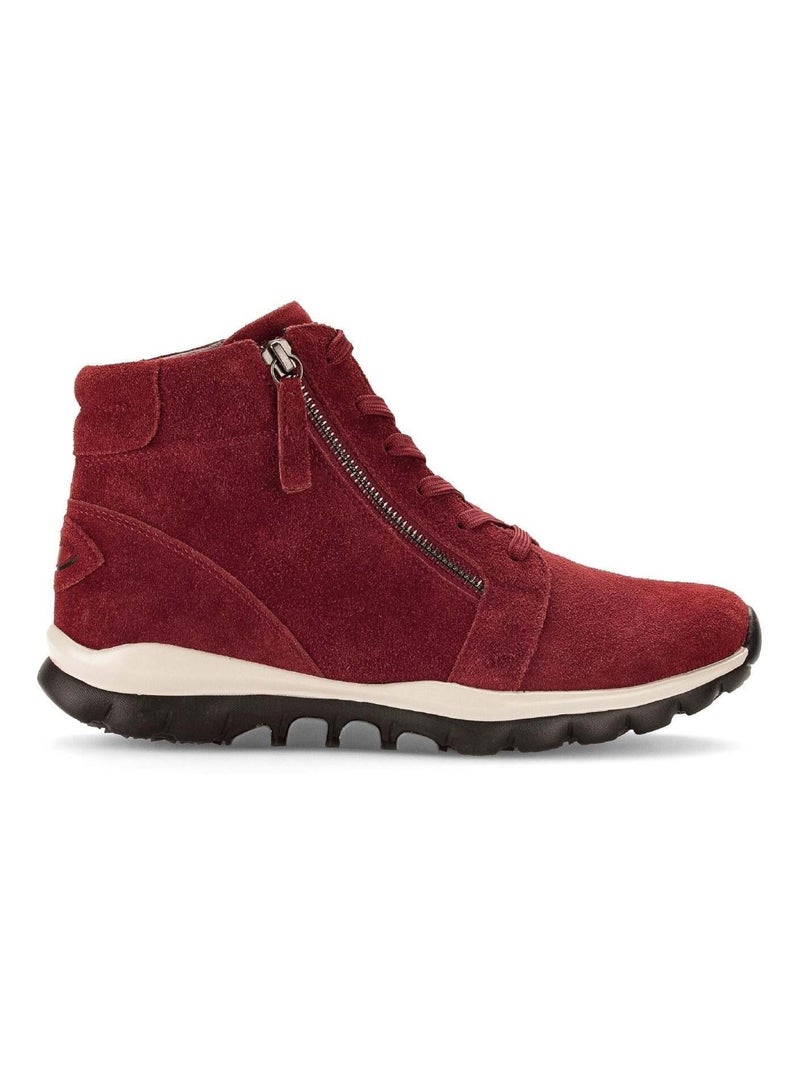 Baskets montantes  en cuir Rouge - Kiabi