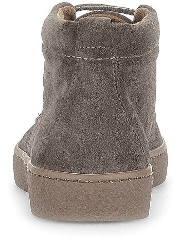Baskets montantes en cuir velours (lacet bleu)
