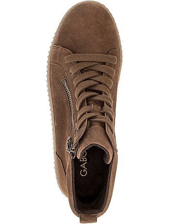 Baskets montantes en cuir velours
