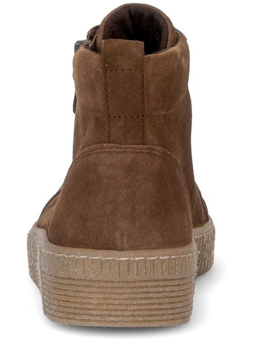 Baskets montantes  en cuir velours - Kiabi