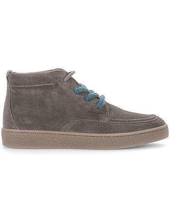 Baskets montantes en cuir velours