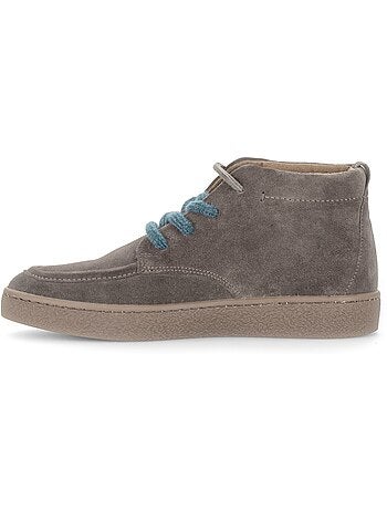 Baskets montantes en cuir velours