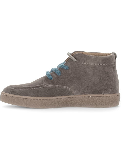 Baskets montantes en cuir velours - Kiabi Baskets montantes en cuir velours - Kiabi