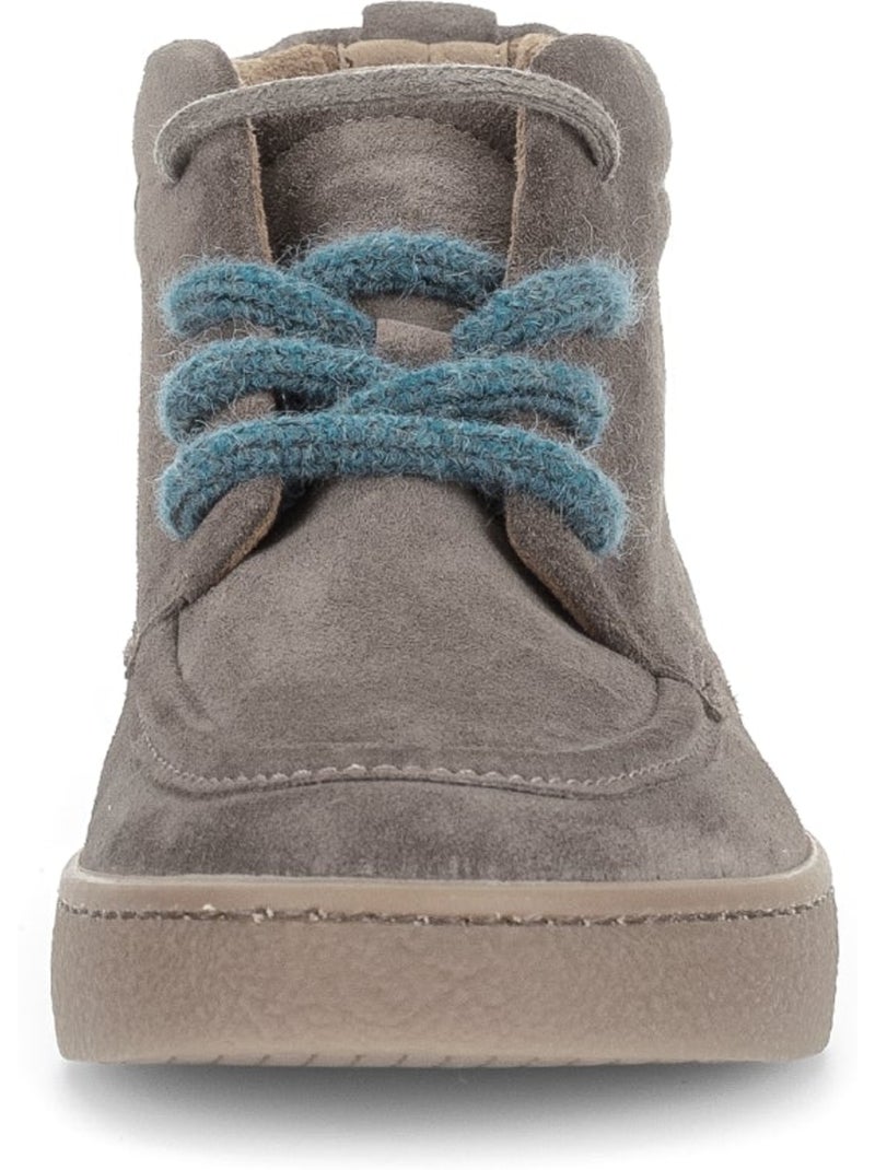 Baskets montantes  en cuir velours Marron - Kiabi