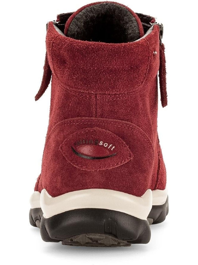 Baskets montantes  en daim Rouge - Kiabi