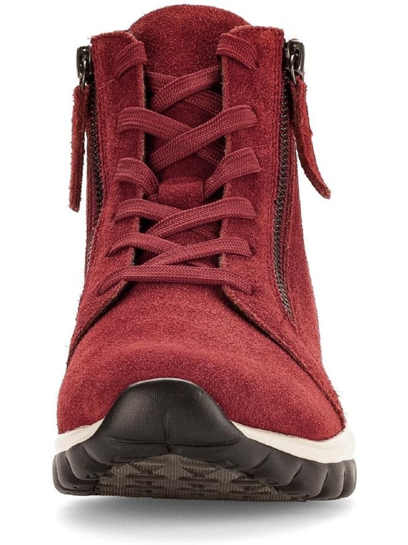 Baskets montantes  en daim Rouge - Kiabi