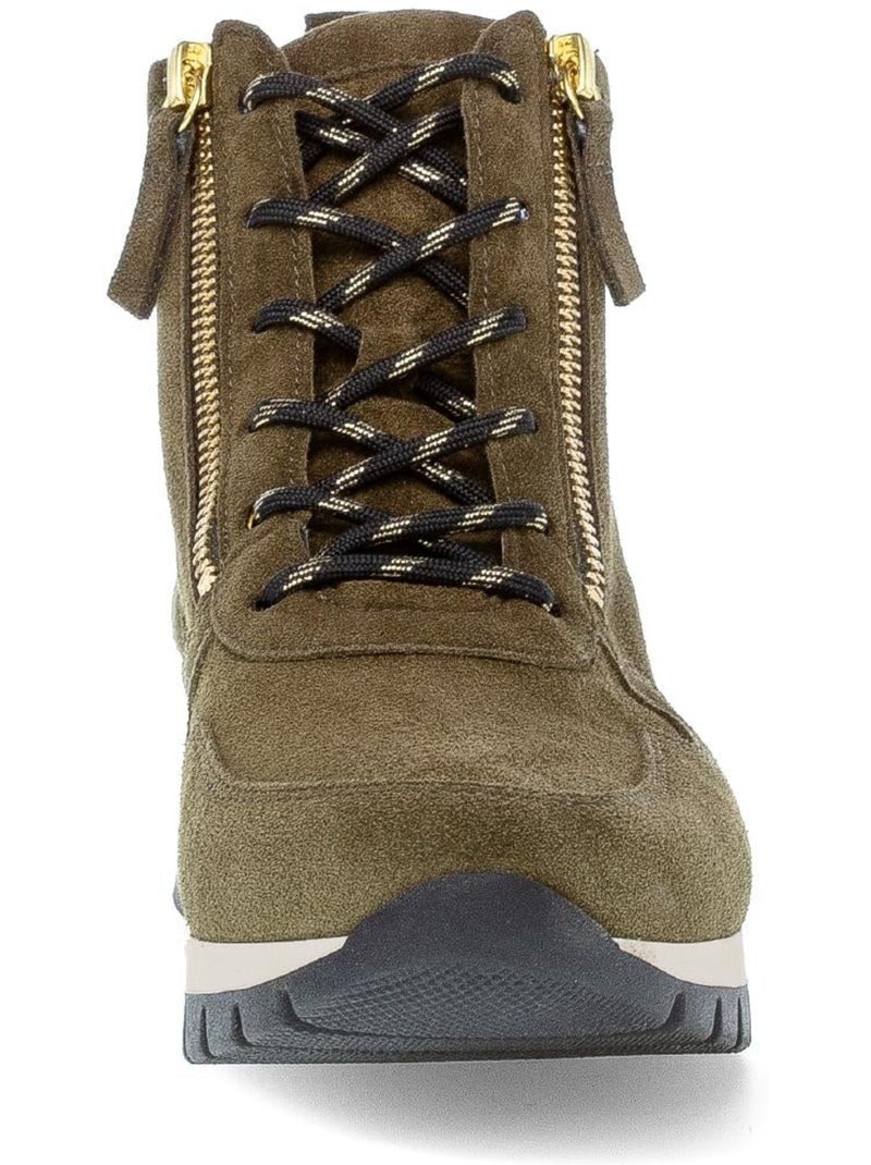 Baskets montantes  en daim Vert - Kiabi
