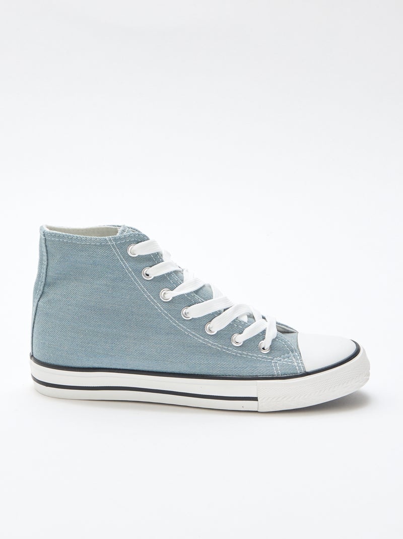 Baskets montantes en denim Bleu - Kiabi