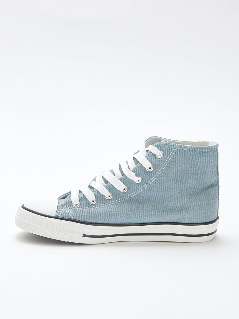 Baskets montantes en denim Bleu - Kiabi