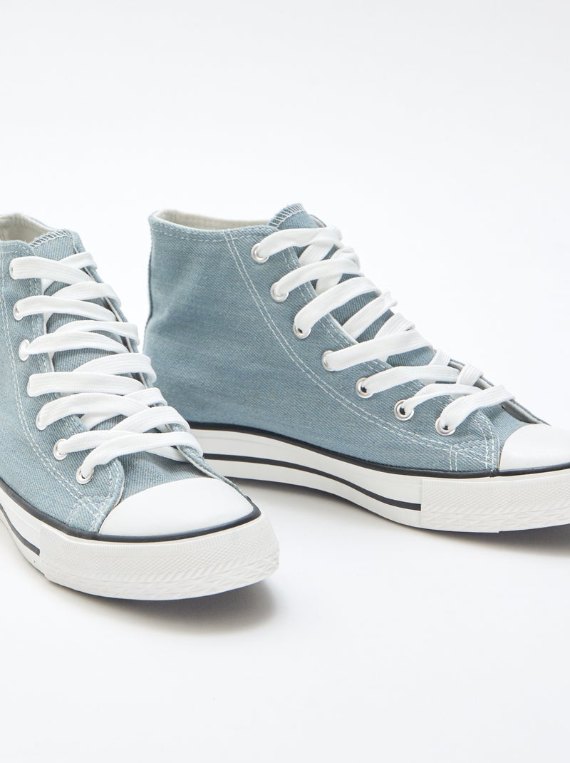 Baskets montantes en denim Bleu - Kiabi
