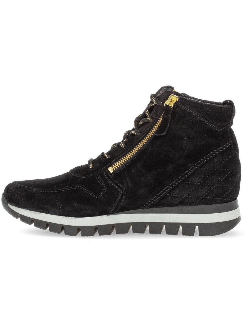 Baskets montantes  en nubuck Noir - Kiabi