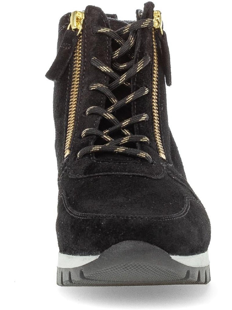 Baskets montantes  en nubuck Noir - Kiabi